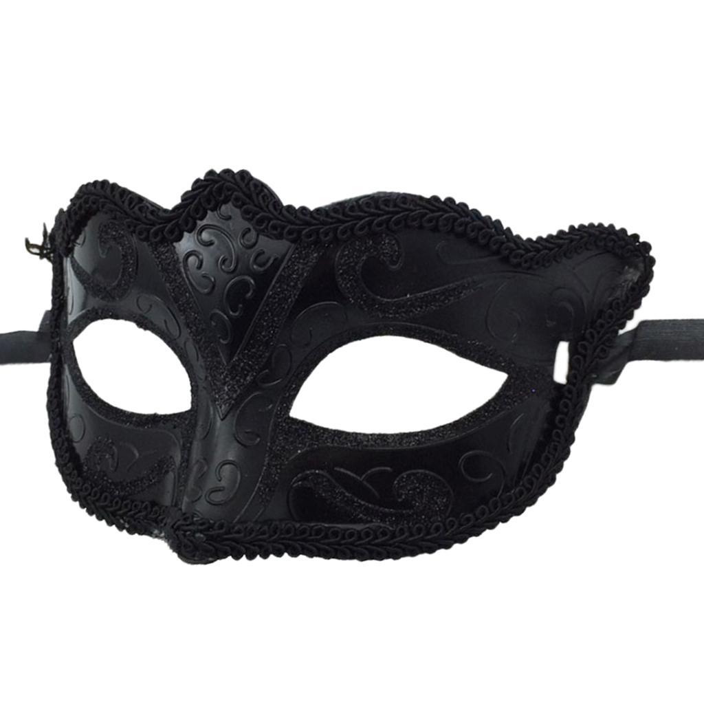Men Ladies Masquerade Ball Mask Venetian Party Eye Mask New Black