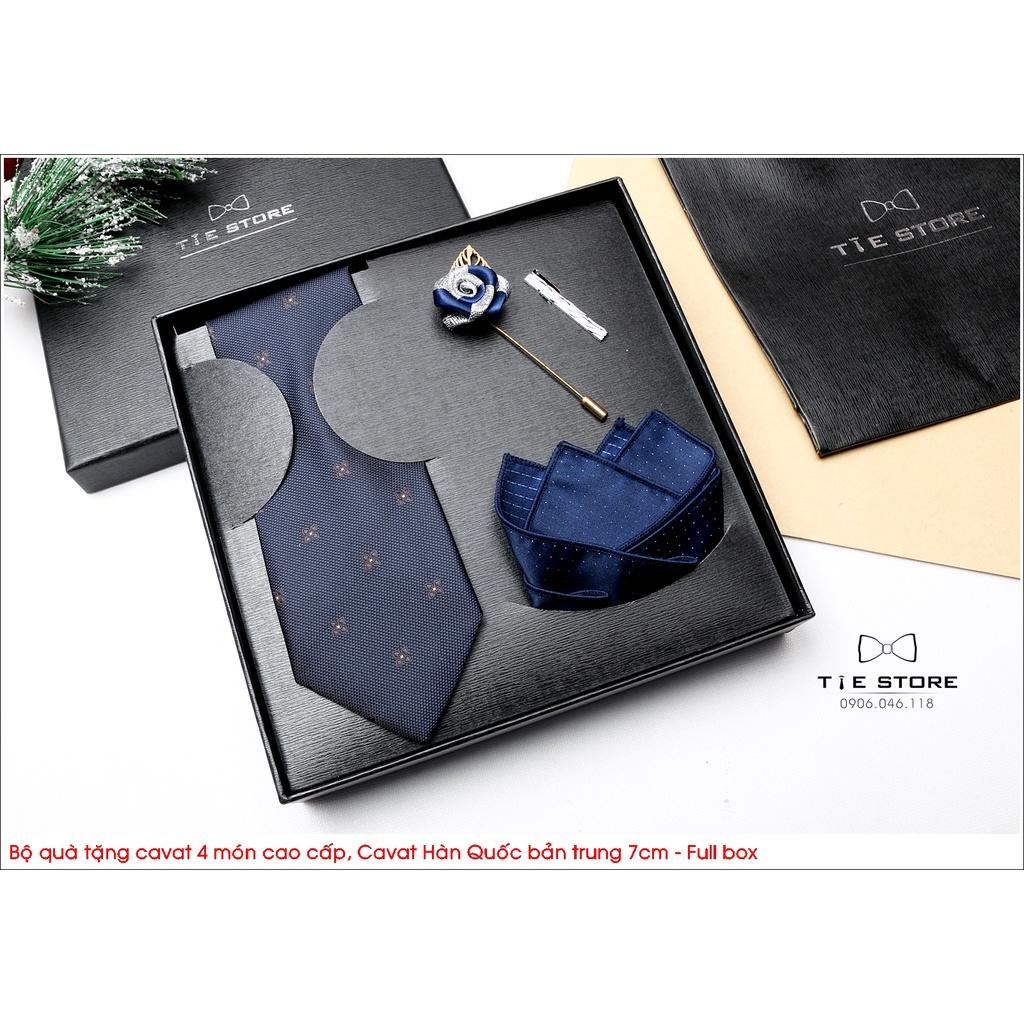 Cavat Bộ Cao Cấp Hàn Quốc 4 món Phụ Kiện - Full box kèm túi xách, màu xanh nhạt