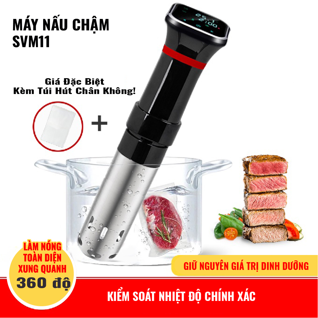 Máy Nấu Chậm Sous Vide SVM11. Kiểm Soát Thời Gian Và Nhiệt Độ Chuẩn Xác. Hàng Nhập Khẩu Chính Hãng SGE Thái Lan