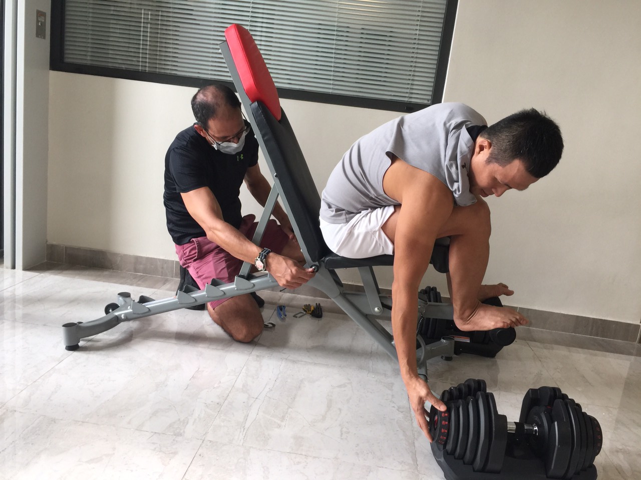 Ghế tập tạ Bowflex bọc da PU cao cấp nhập khẩu + Bảo hành 1 năm