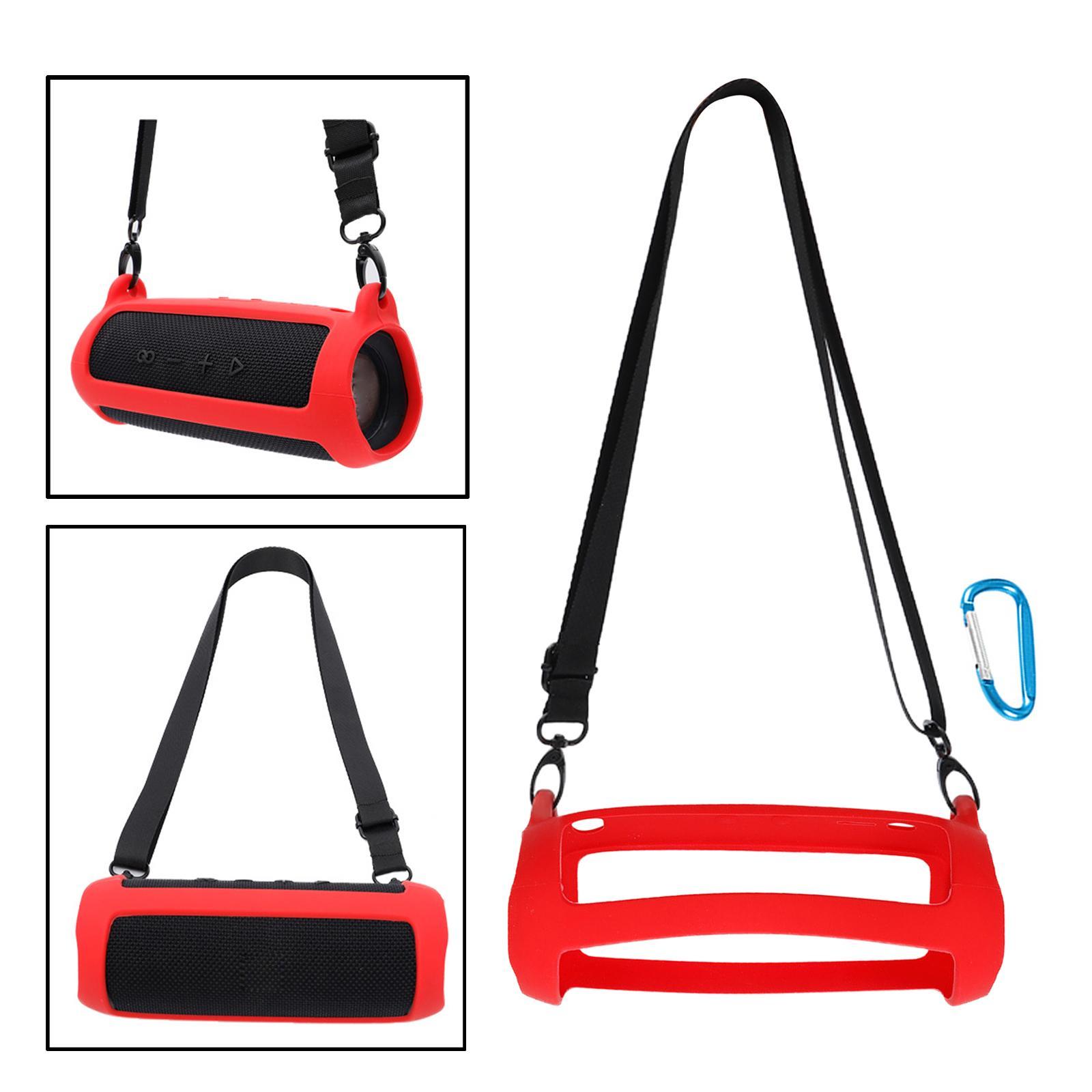 Case Silicone Portable with Carabiner & Strap for JBL Flip 5