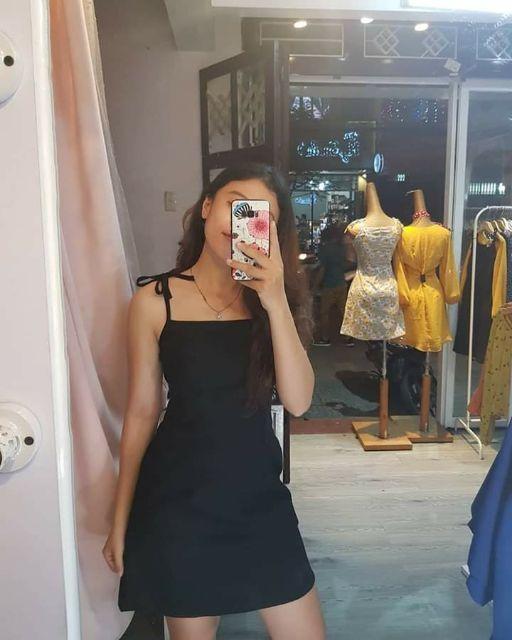 Đầm đen 2 dây