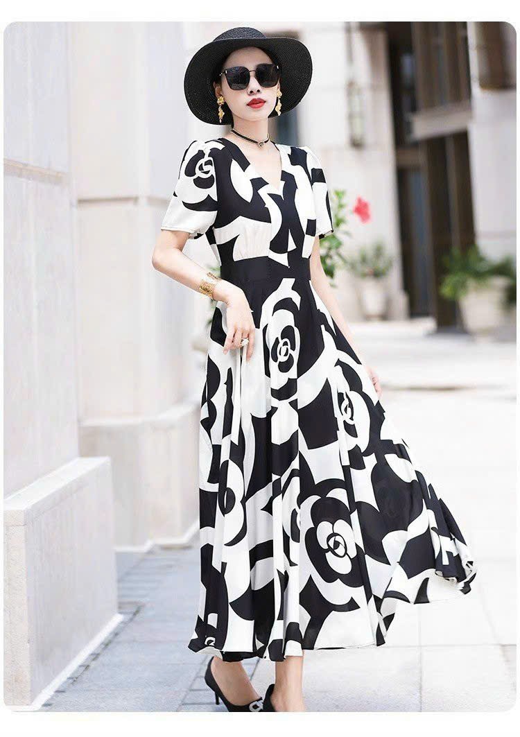 ĐẦM XÒE LỤA HỌA TIẾT CAO CẤP