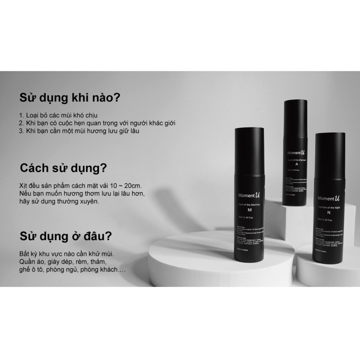 [Moment U] Set Combo Xịt Thơm Quần Áo Đa Năng Dành Cho Nam [MORNING + NIGHT]