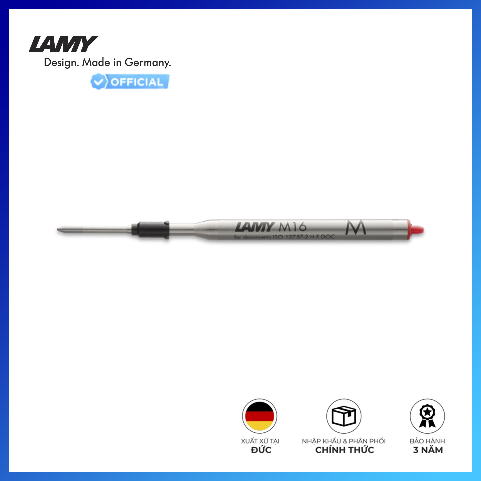 Ruột Bút Bi LAMY M16 - Màu Đỏ - Ngòi M - 1600151