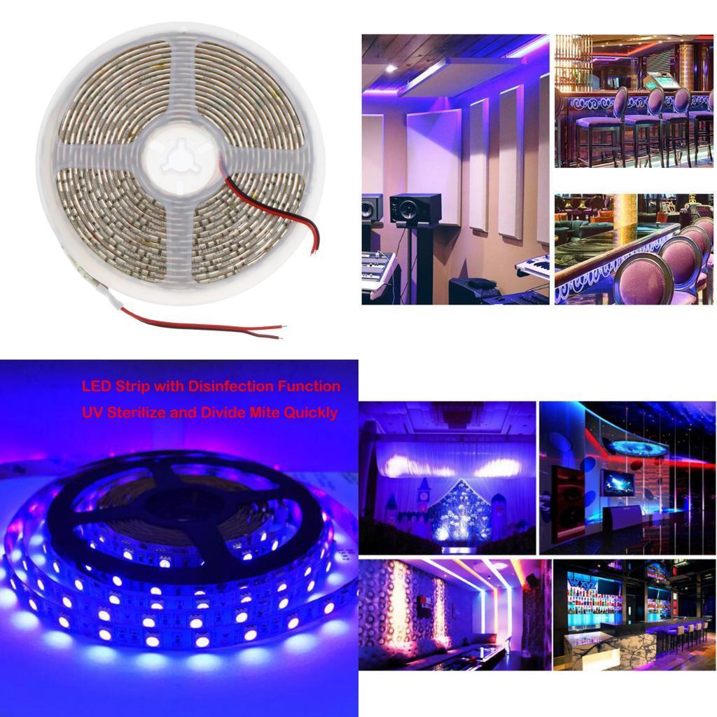 12V UV Ultraviolet Purple LED Strip Lights Waterproof UV Lamp
