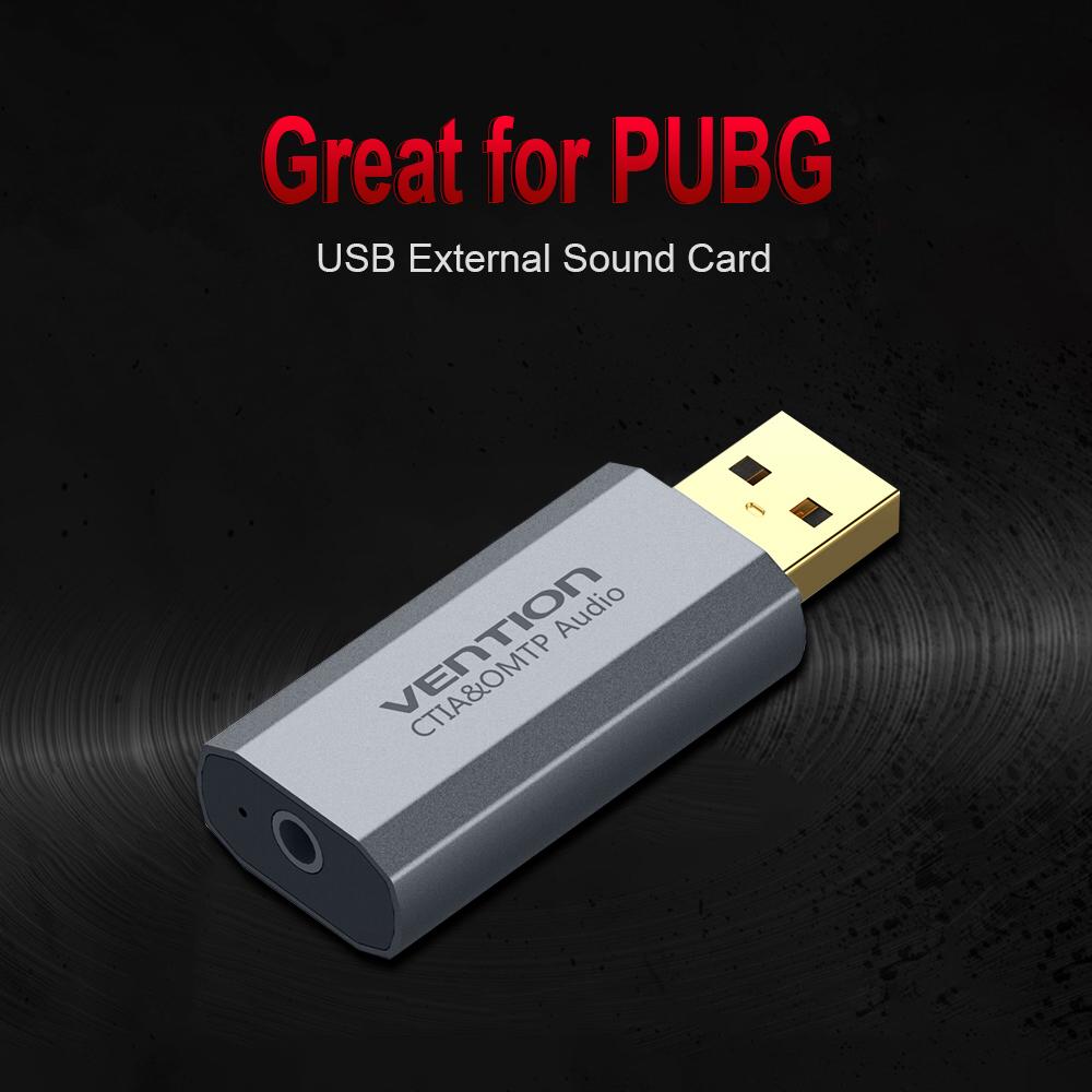 Thẻ âm thanh ngoài USB với giao diện 3,5 mm 7.1 Kênh không cần trình điều khiển Thay thế cho máy tính xách tay PC PUGB PS4 VENTION