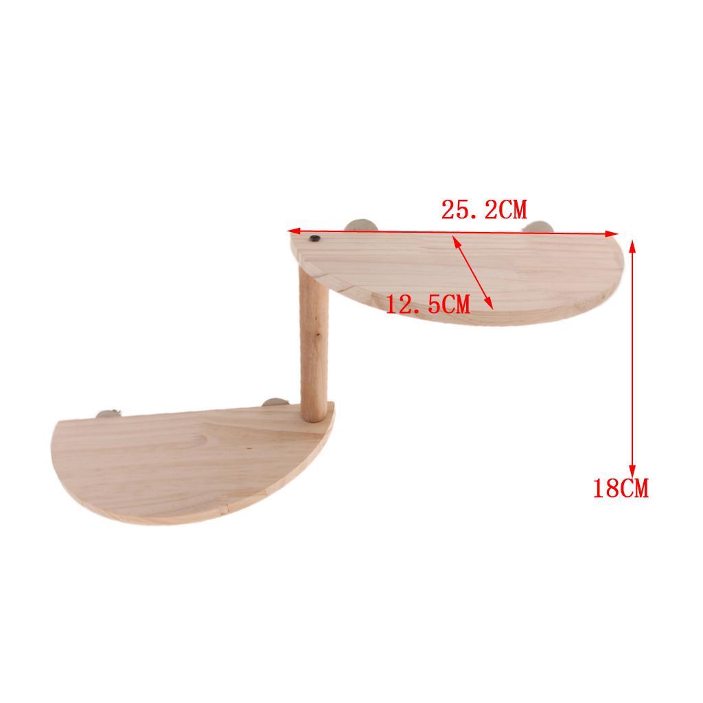 Small Pet Wooden Cage Platform Shelf Semi-circle Board for Hamster Squirrel