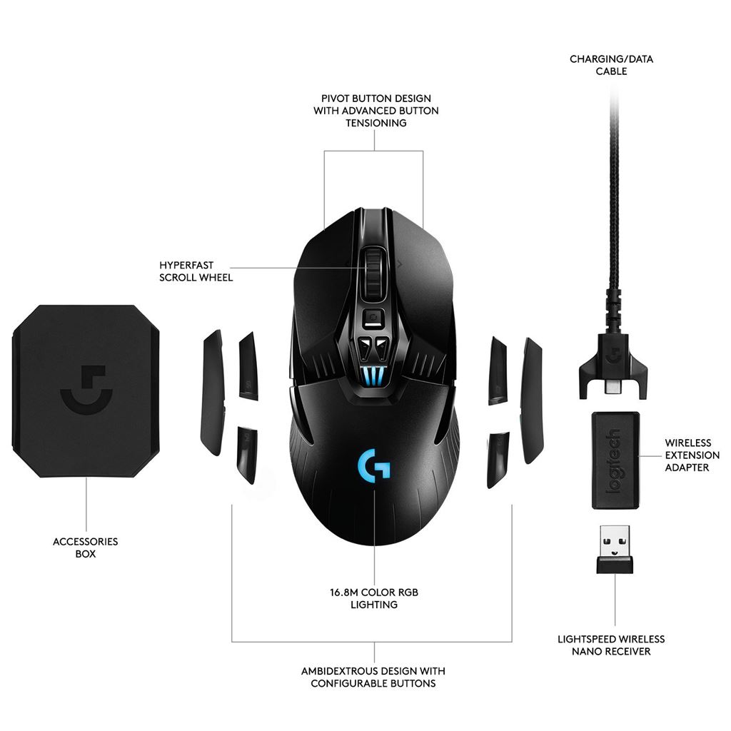 Hình ảnh Chuột Game không dây Logitech G903 Hero Wireless - Hàng Chính Hãng