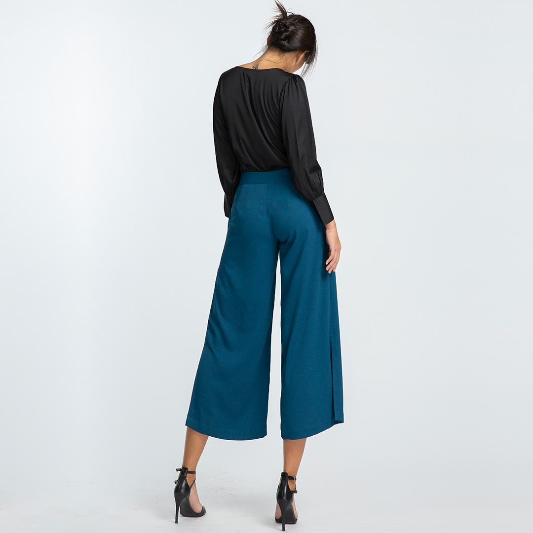 Quần Lửng Ống Rộng Quần Culottes Thời trang thiết kế Hity PAN044 Culottes (Xanh Indigo)