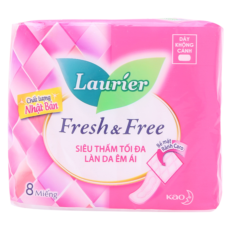 Combo 6 Băng Vệ Sinh Laurier Fresh &amp; Free Dày Không Cánh - 8 Miếng