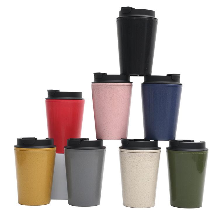 Thuận lợi nhất mới Âu Mỹ cốc nước hai lớp mini thân lúa mì cầm tay thời trang xe hơi cà phê đơn giản