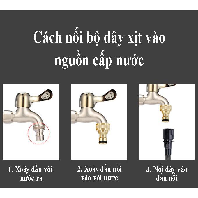 Bộ dây giãn nở và vòi xịt rửa xe đa năng