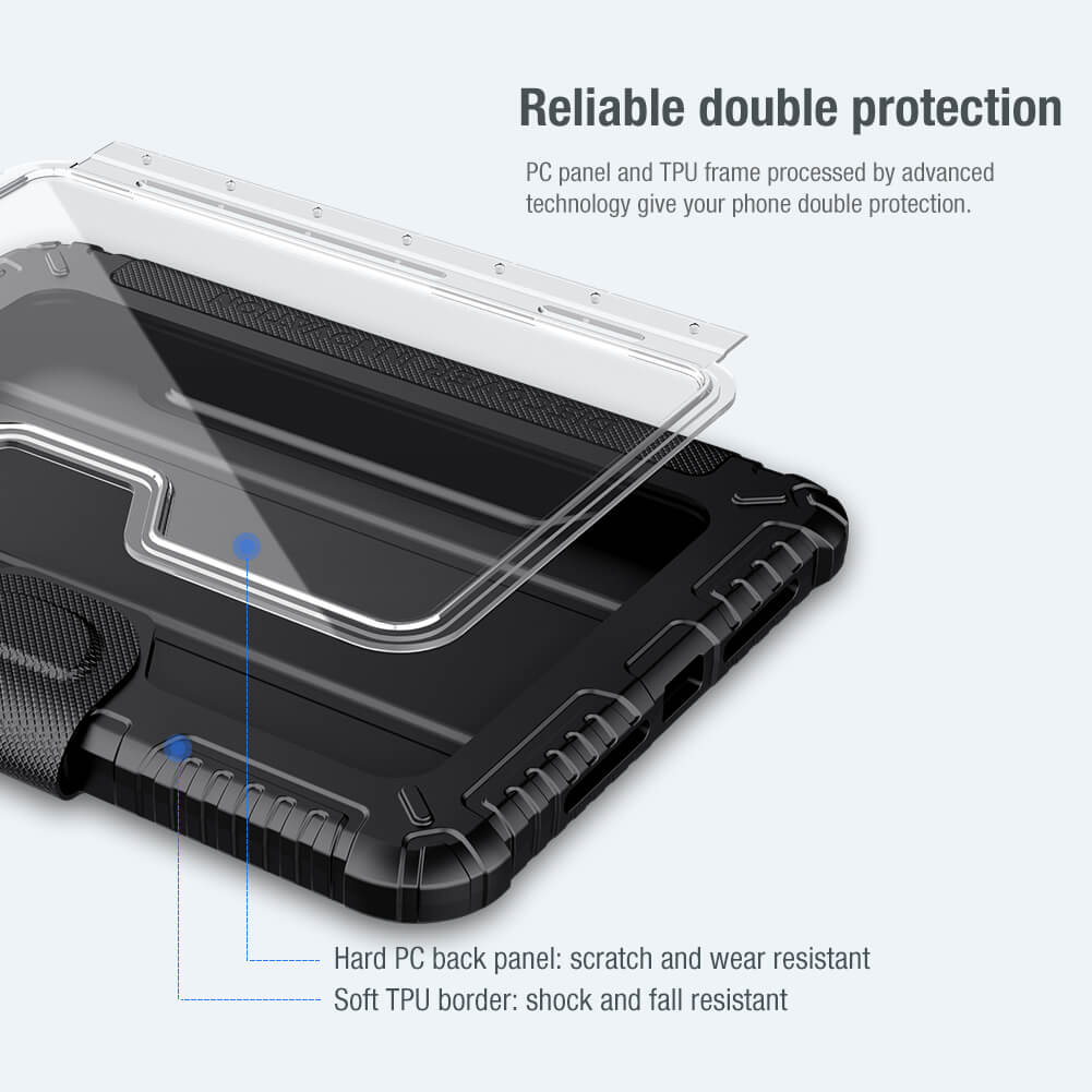Bao da chống sốc cho iPad Mini 6 hiệu Nillkin Bumper Pro có ngăn đựng bút chống va đập, mặt lưng show Logo táo, cơ chế smartsleep, nắp bảo vệ Camera 1.1mm - hàng chính hãng