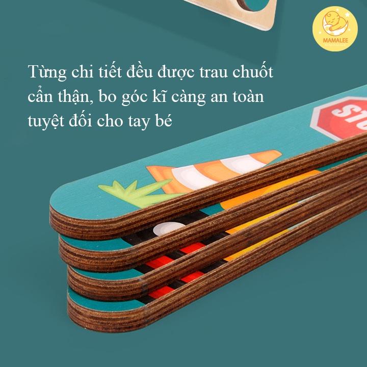 Đồ Chơi Ghép Hình Que Kem Gỗ In 2 Mặt - Phát Triển Tư Duy Cho Trẻ 1-3 tuổi - Đồ Chơi Giáo Dục Montessori