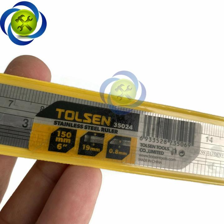 Thước lá 150mm Tolsen 35024 kích thước 150mm x 19mm x 0.8mm