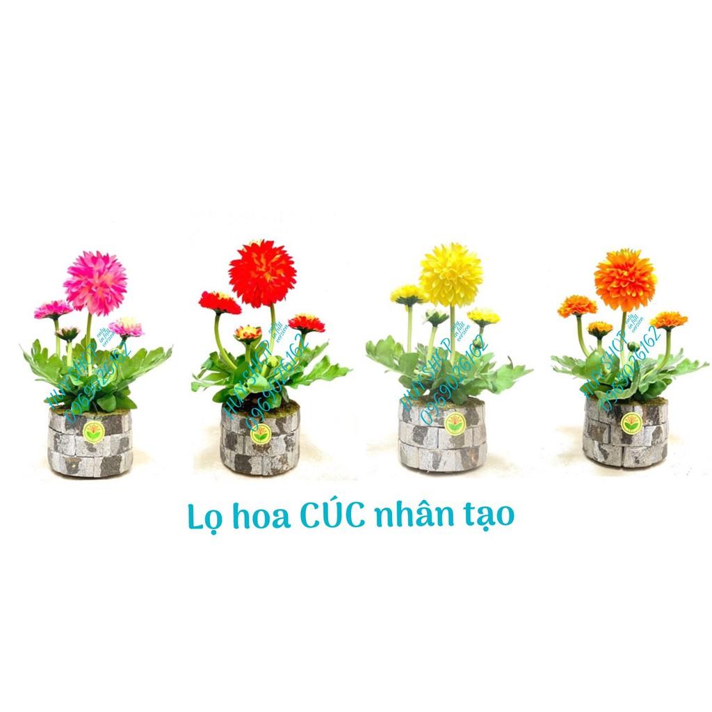 LỌ HOA CÚC NHÂN TẠO ĐỂ BÀN 20CM