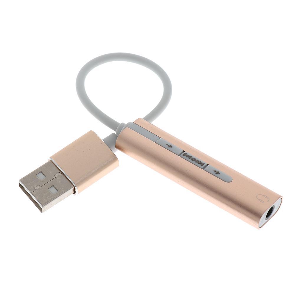 USB to 3.5mm Mic Headphone Stereo Headset Audio Adapter Sound Card