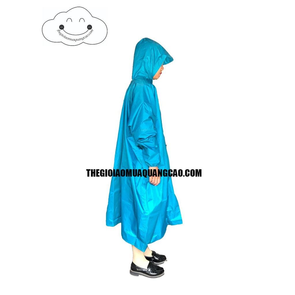 ÁO MƯA DÂY KÉO VẢI DÙ DA CÁ SIÊU BỀN ĐẸP - MÀU XANH NƯỚC BIỂN