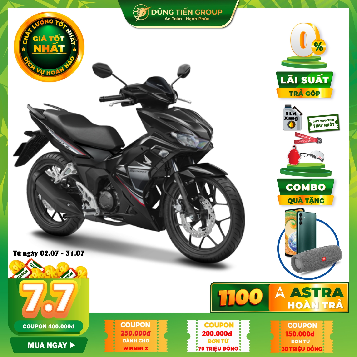 Xe Máy Honda Winner X Tiêu Chuẩn 2022 - Đen