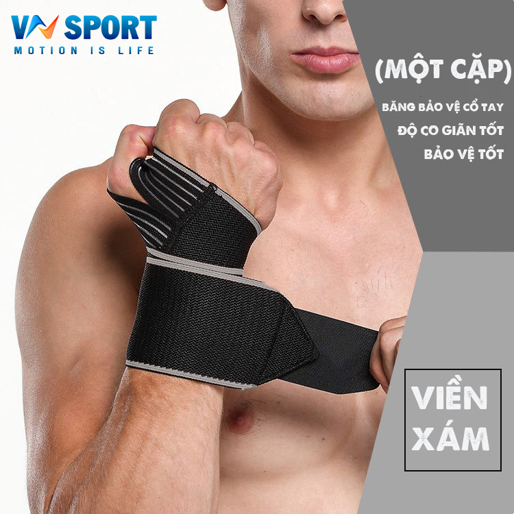 Băng Trợ Lực Cổ Tay VNSPORT - GF066 , Băng Cổ Tay Tập Gym Kết Hợp Các Bộ Môn Thể Thao Trên Cạn, Băng Cuốn Cổ Tay Cao Cấp VNSPORT Rất Êm - Có Độ Co Giãn Đàn Hồi Cao ( 1 Đôi )