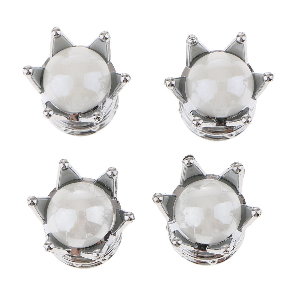 4 Pieces Clear Diamond Bling Tire/Wheel Stem Valve Caps