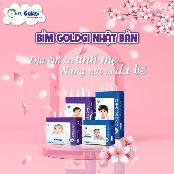 Bỉm dán/quần Goldgi+ Nội Đia Nhật size Nb92/S84/M66/M60/L56/L48/XL46/XL44/XXL34