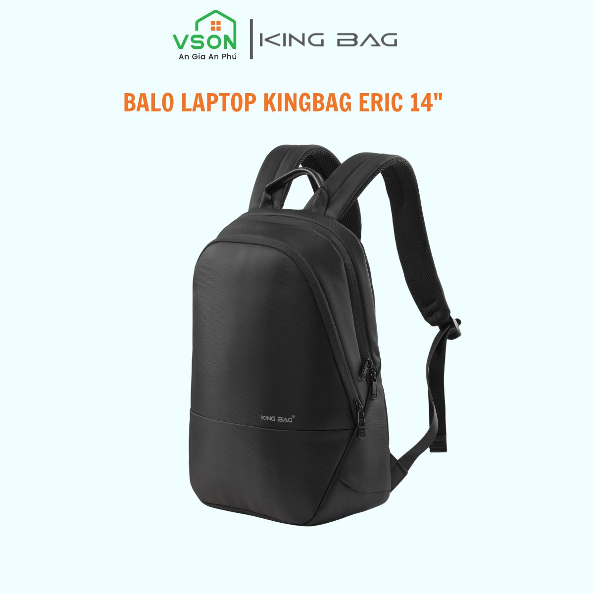 Balo laptop 14” KINGBAG ERIC mỏng nhẹ, phong cách mới, trượt nước, có ngăn máy tính bảng, đai vali tiện dụng - Hàng chính hãng