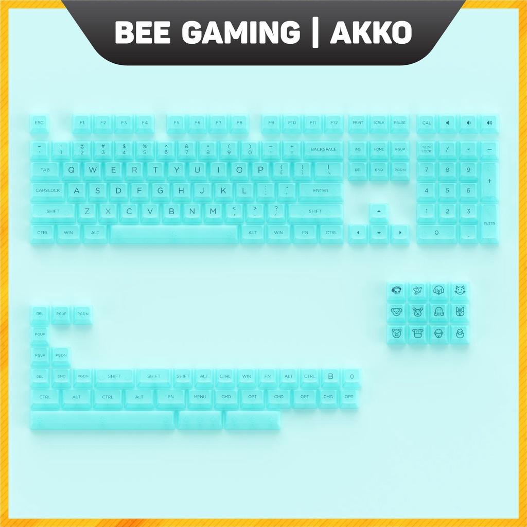 Bộ keycap chính hãng AKKO - Clear PC (Black / White / Tiffany Blue / Clear / Pink) (ASA-Clear Profile /155 nút