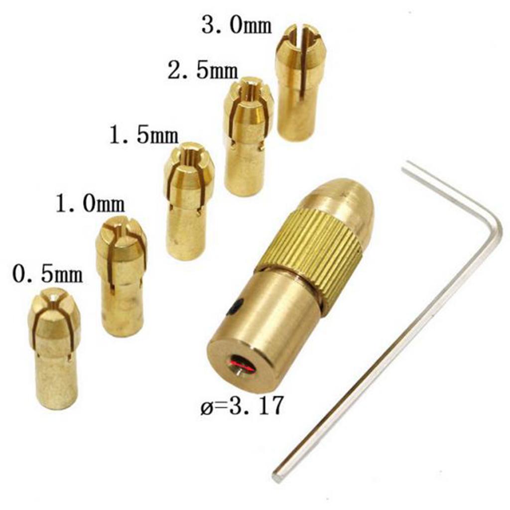 Pack of 5 0.5-3mm 3.17mm Electric Drill Bit Collet Mini Twist Drill Chuck