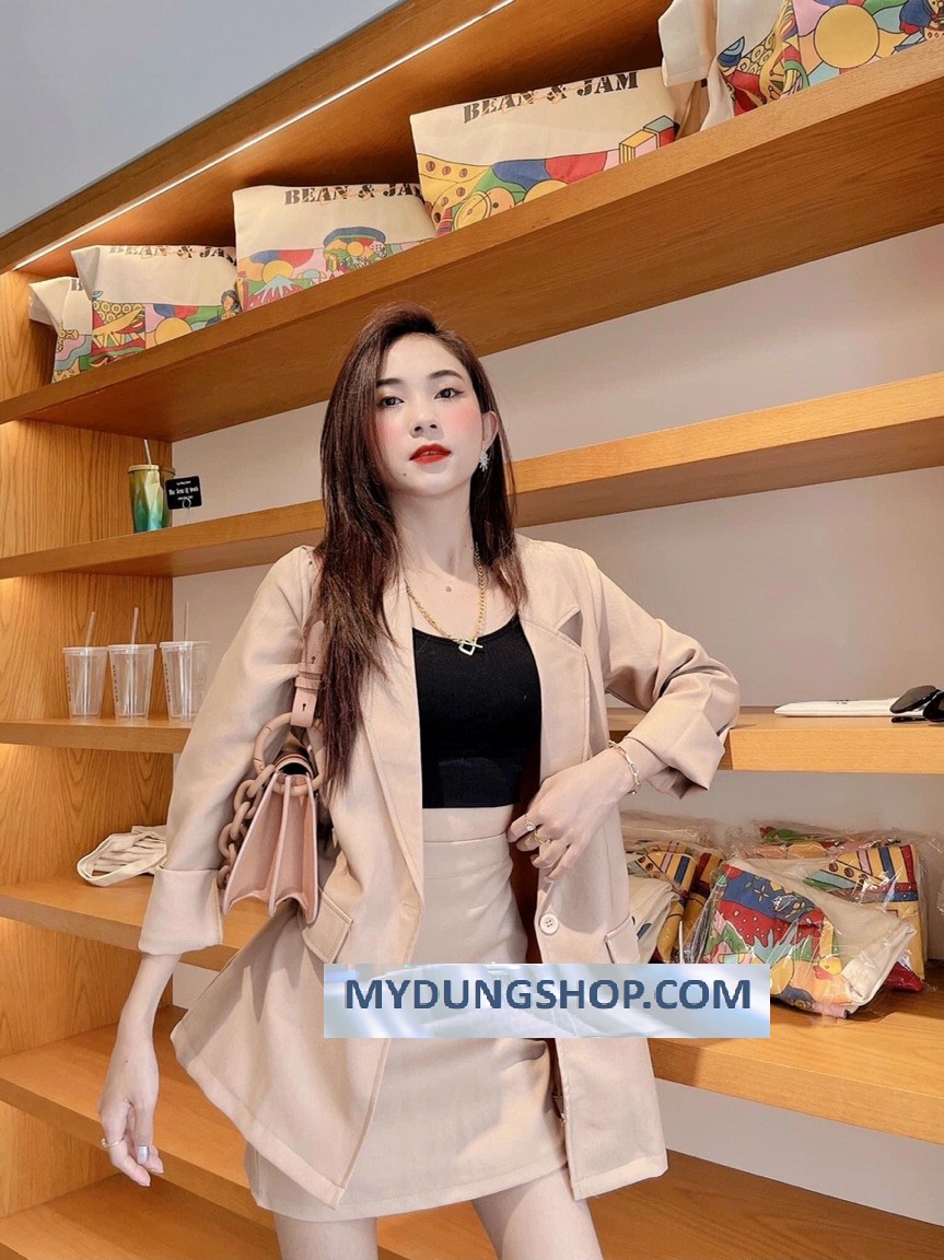 SET ÁO VEST + CHÂN VÁY CHỮ A -CÁC NÀNG THÍCH PHONG CÁCH NĂNG ĐỘNG, SANG TRỌNG, NHANH TAY IB NHÉ