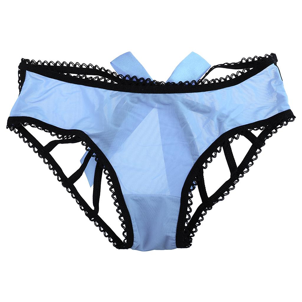 Women Thongs G-string Panties T-Back Open Knickers Lingerie Underwear - Blue Pink Red Purple Brown