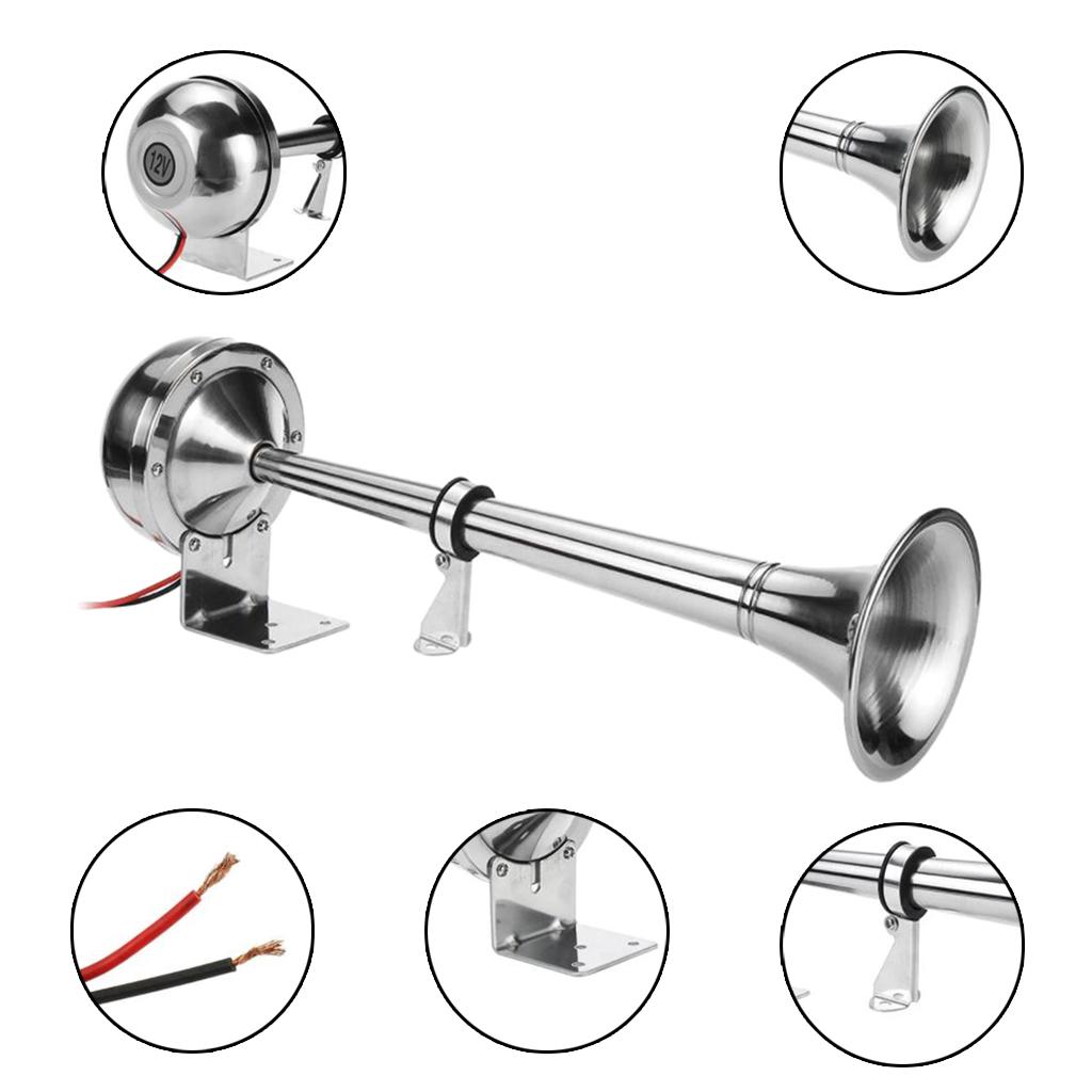 125db Electric Train Air Horn Chrome Zinc Single Trumpet Air Horn