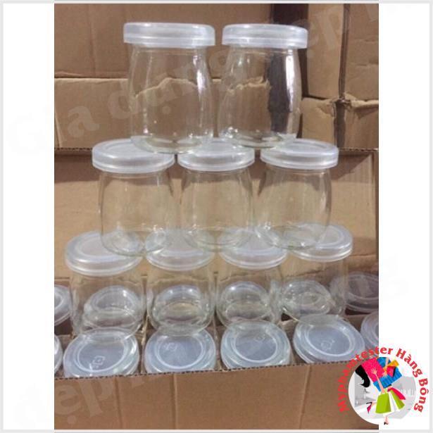 Sét 12 hũ thủy tinh làm sữa chua 2 cỡ 100 mL và 200 ml