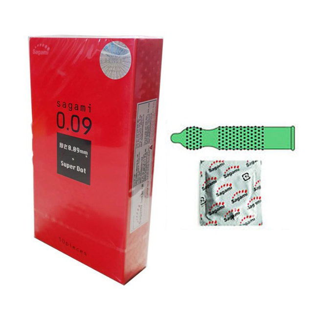 Bao Cao Su Gai To Sagami Super Dot 0.09 + Bcs Gân Gai Power Men - Hàng Chính Hãng 100% - Che Tên Sản Phẩm