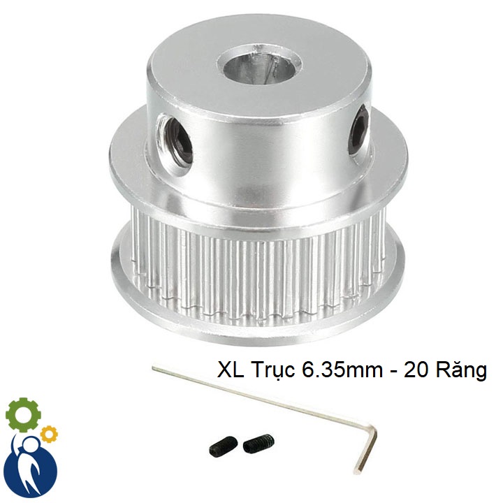 Buly, Puly, Pulley XL Trục 6.35mm - 20 Răng, sử dụng dây đai XL