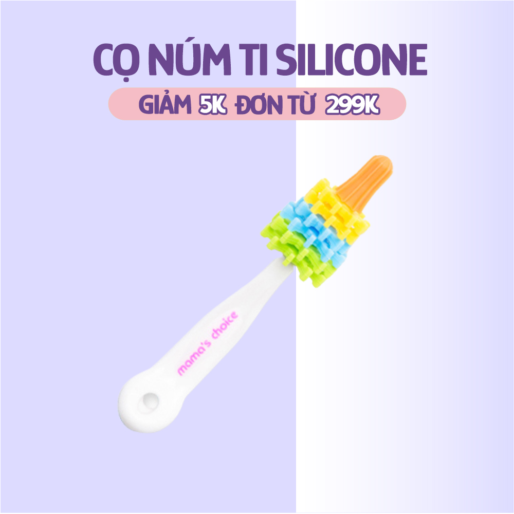 Cọ Rửa Núm Ti Mama’s Choice, Chất Liệu Silicone Cao Cấp, Vệ Sinh Sạch Sẽ và Mềm Mại Không Làm Trầy Xước Núm Ti