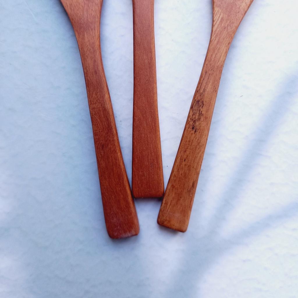 Thìa Nhỏ Gỗ Nhãn 13cm, Thìa Ăn Chè, Xúc Gia Vị An Toàn, Chụp Ảnh Trang Trí