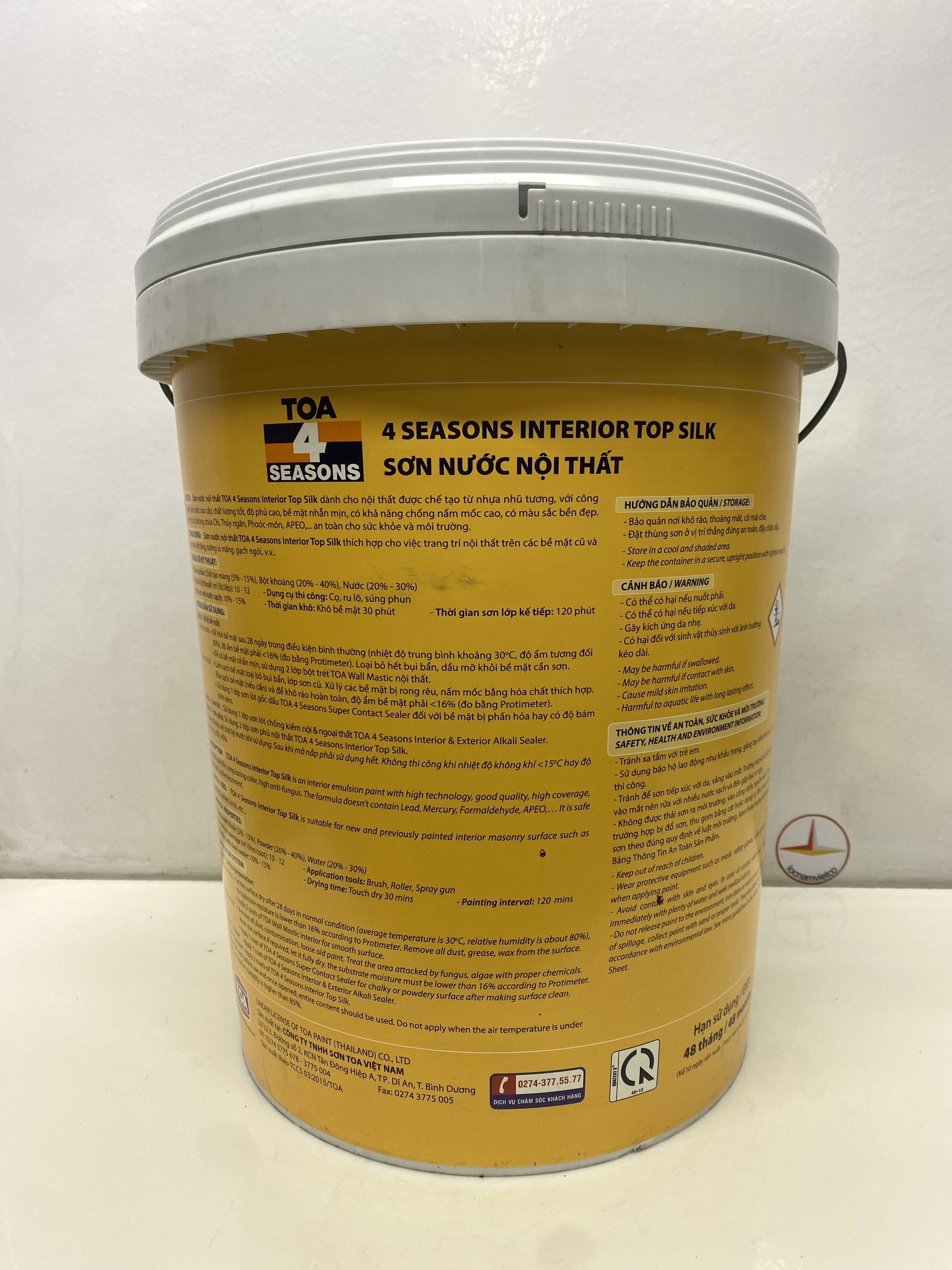 Sơn nước Toa 4 Season Top Silk dễ lau chùi nội thất màu xanh da trời 7411 _18L