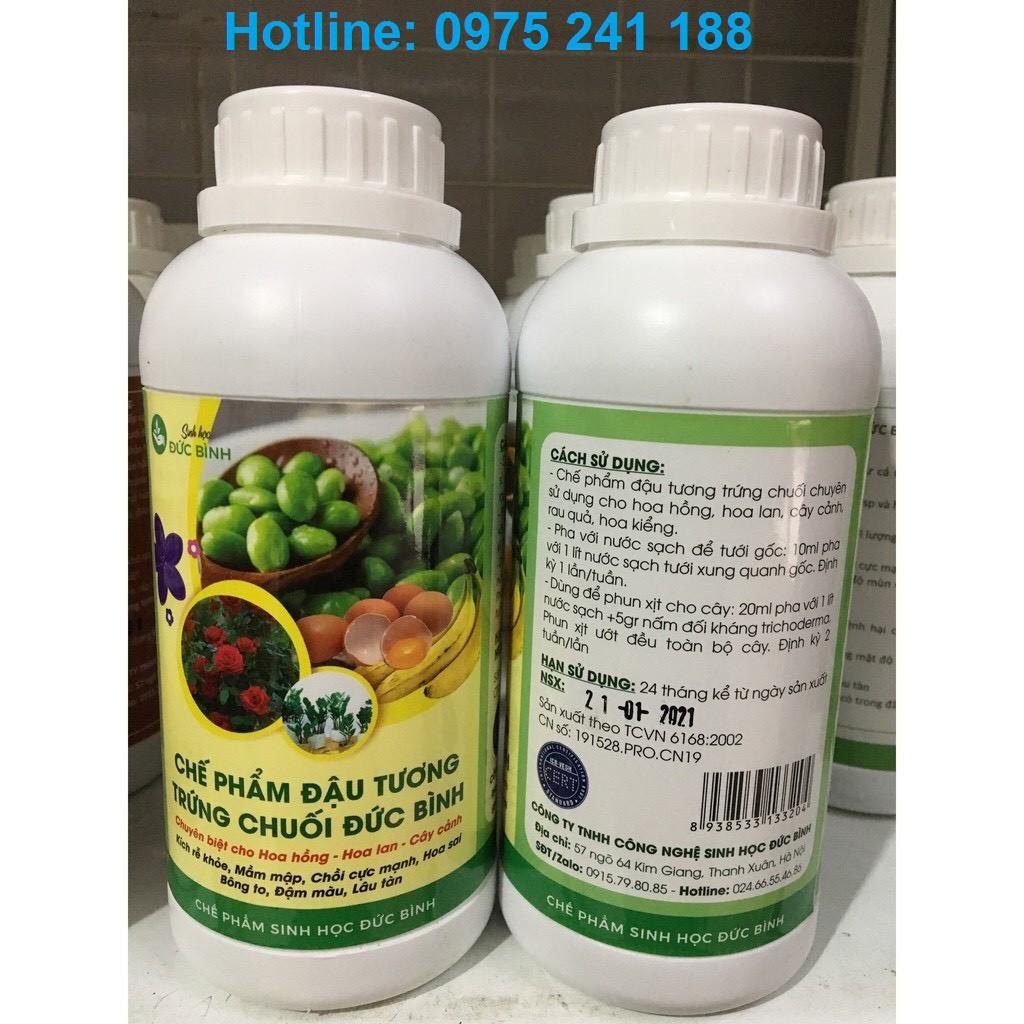 Phân đậu tương ủ trứng chuối hữu cơ rất tốt cho cây cảnh, hoa, rau củ quả... chai 500ml