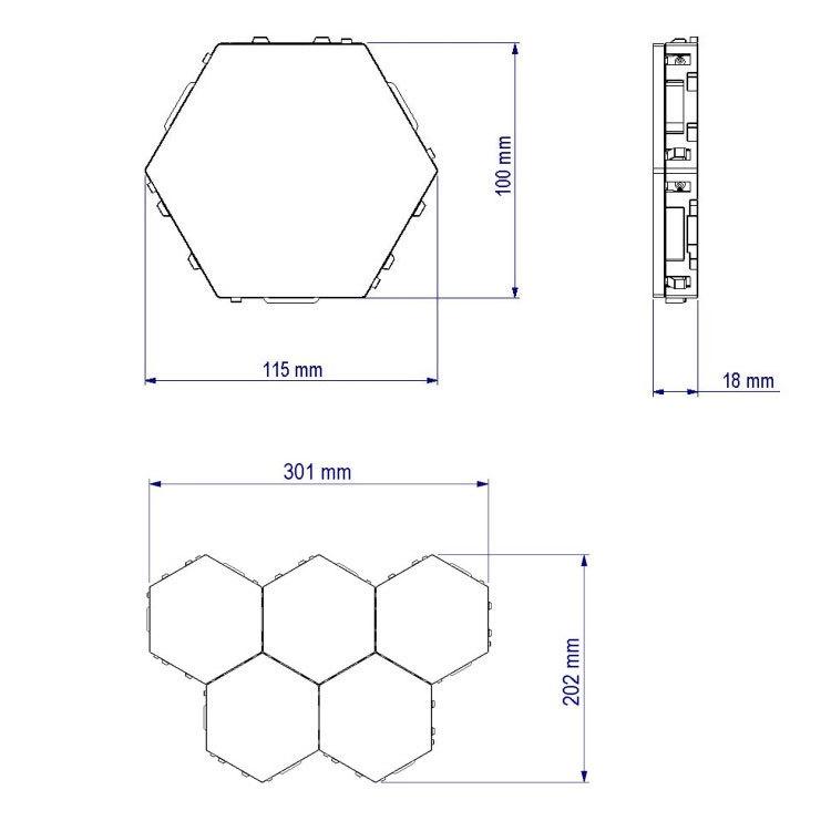 ĐÈN LED TỔ ONG LỤC GIÁC GẮN TƯỜNG CẢM ỨNG CHẠM BẬT TẮT TẠO HÌNH TRANG TRÍ