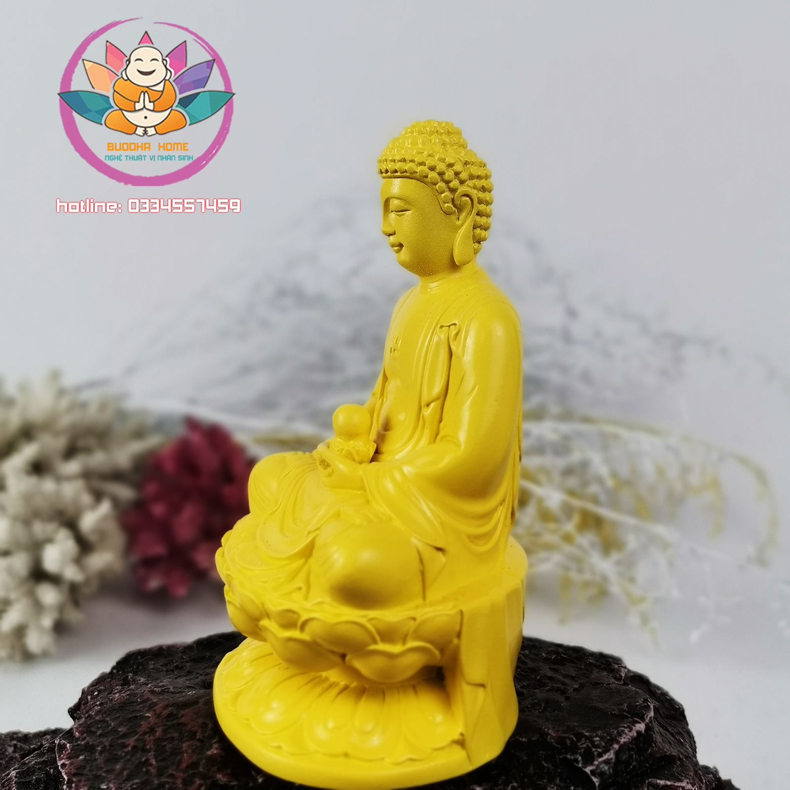 Tượng Đá Phật Thích Ca Phong Thủy - Cao 11cm nhiều màu trang trí nhà cửa, thờ cúng