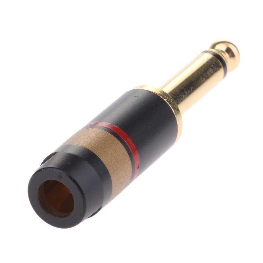 6.35mm Male 1/4inch MONO Plug Audio Cable Adapter Adaptor Jack Converte red