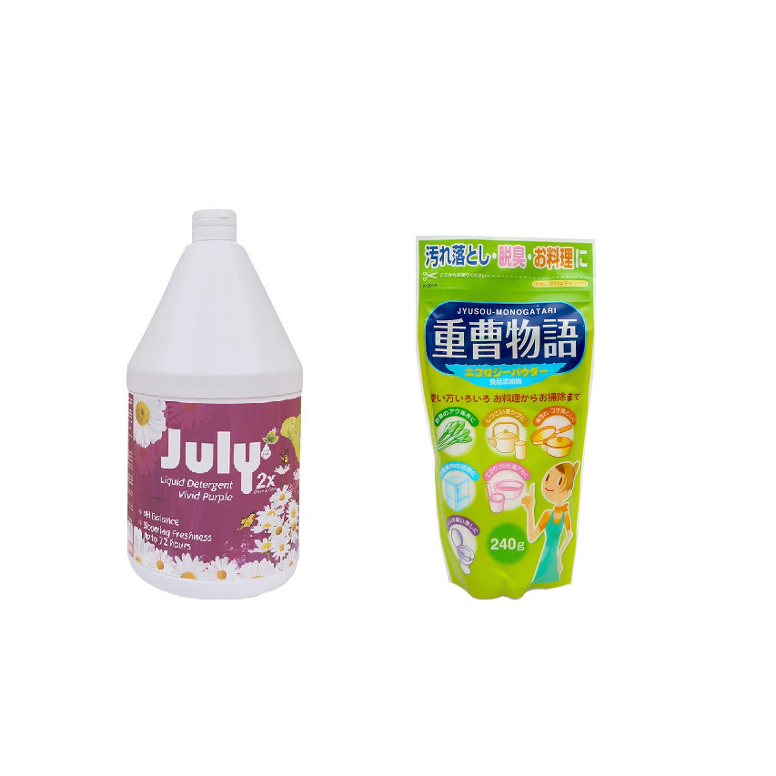 Combo 01 can nước giặt July ( 3500ml ) + 02 gói bột tẩy rửa đa năng Baking Soda - Hàng nội địa Thái Lan