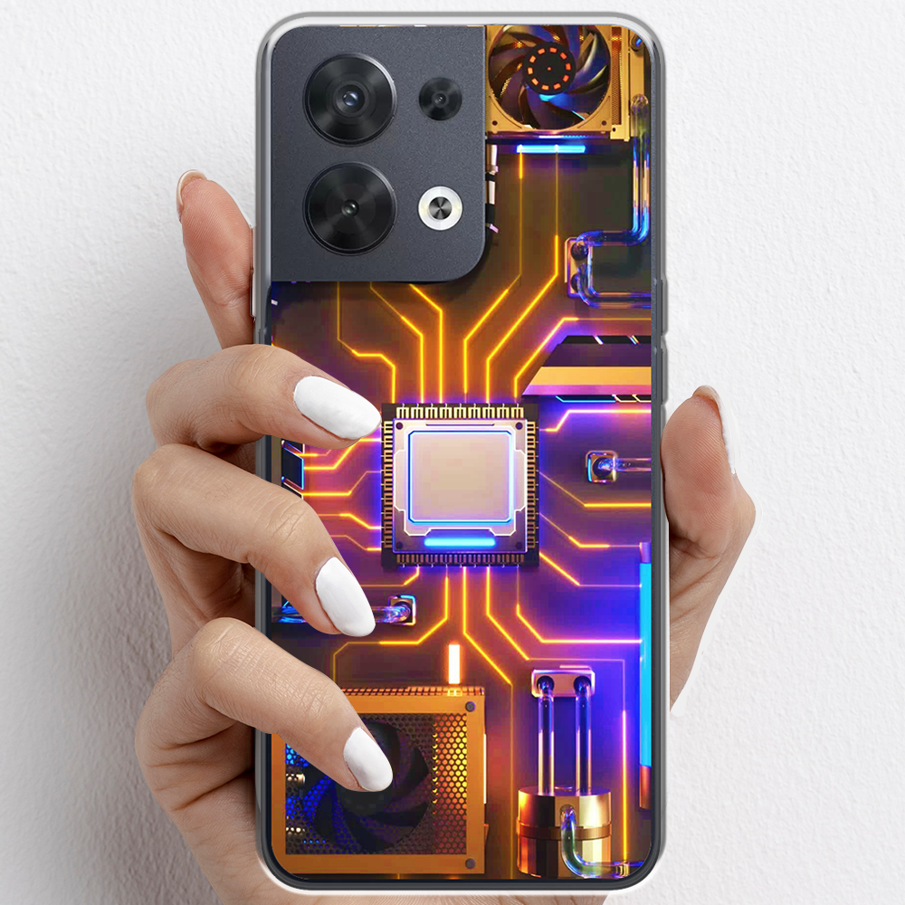 Ốp lưng cho Oppo Reno8, Reno8 Z nhựa TPU mẫu Chip CPU máy tính