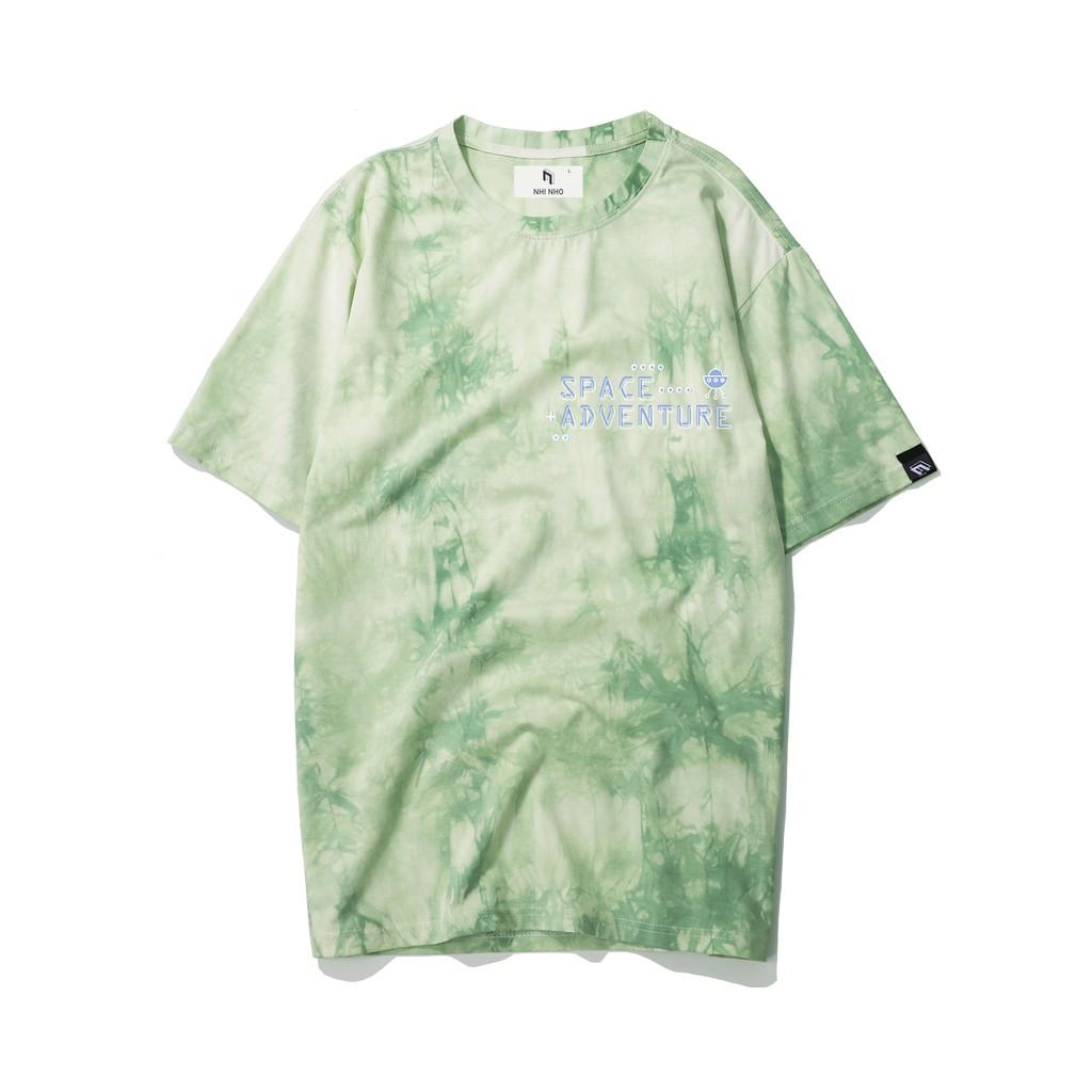 Áo thun unisex loang màu form rộng tay lỡ Adventure