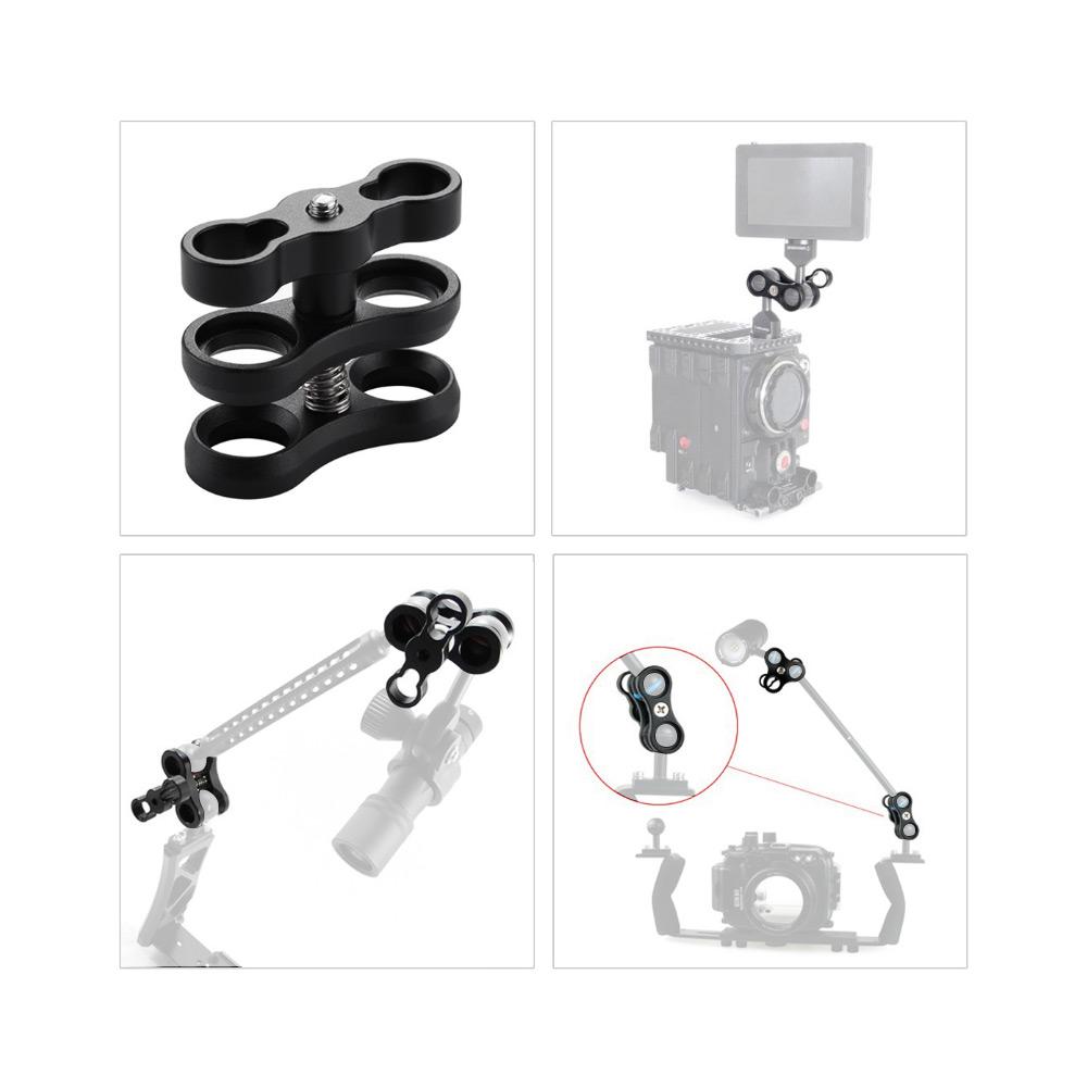 Giá đỡ kép để chụp ảnh dưới nước có hệ thống đèn lặn cho GoPro Action