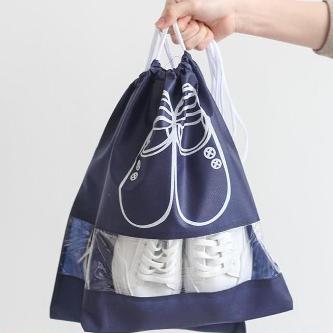 Túi Đựng Giày Dép Túi Xách Chất Liệu Vải Không Dệt Có Dây Rút Size Lớn (44x35cm)