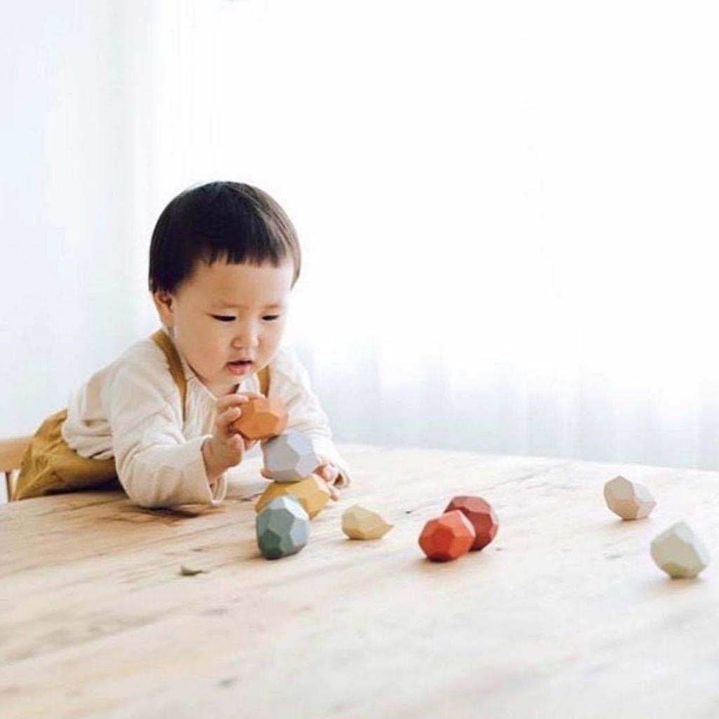 5/10/16pcs Wooden Balancing Building Stacking Rock Block Decoration