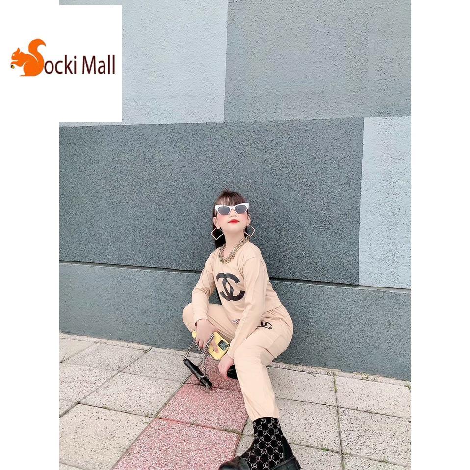 Thời trang trẻ em - Đồ bộ quần áo thun bé gái, kiểu lửng dài thời trang cho bé, thun cotton
